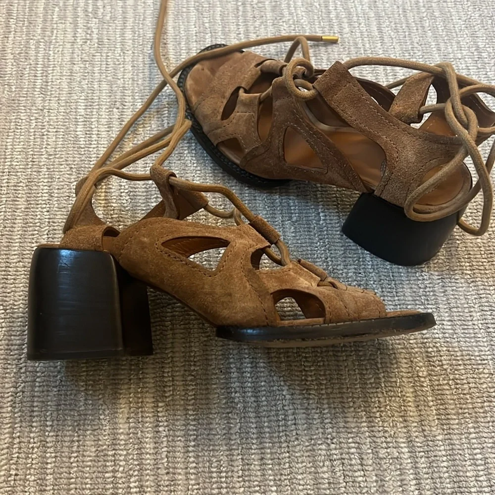 Camel suede CHLOE strappy sandal - Picture 2 of 3